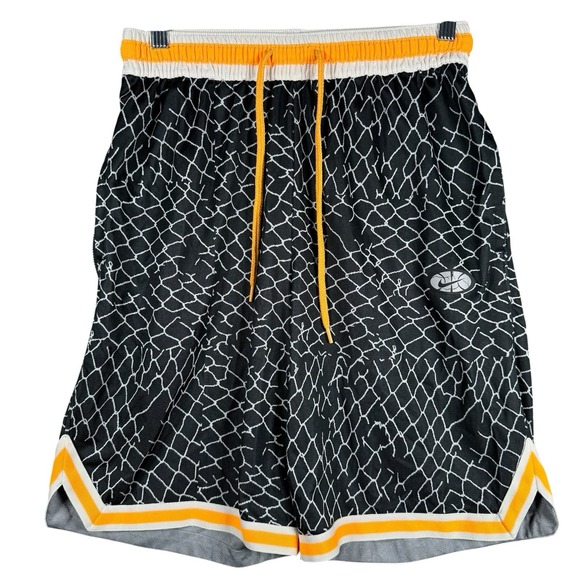 Nike DNA Shorts Mens Small Black Yellow Hoops Gym Netting Drawstring - Picture 1 of 9